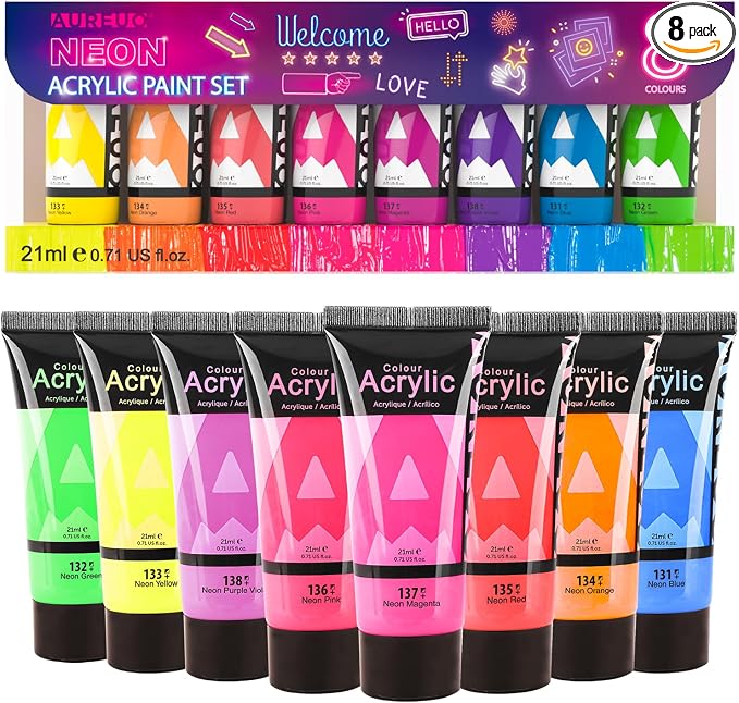 AUREUO Neon Acrylic Paint Set by AUREUO