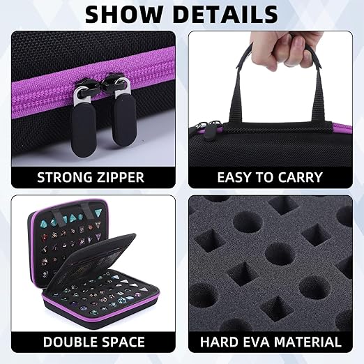 Aoriher 1 Pcs Dice Case with Removable Slotted Tray - Image 4
