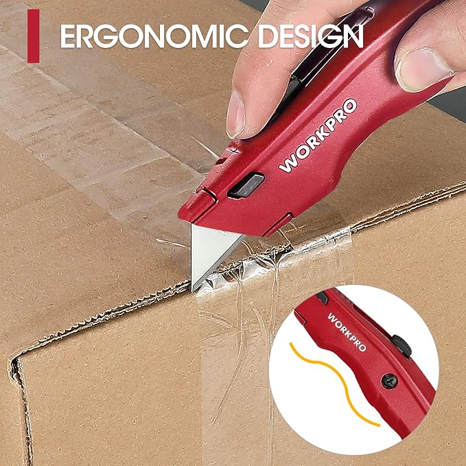 WORKPRO Premium Utility Knife, Retractable All Metal Heavy Duty Box Cutter - Image 4