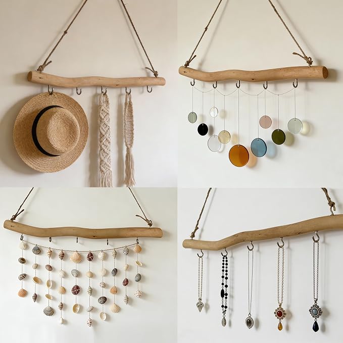 Handmade Natural Driftwood Jewelry Rack - Image 5