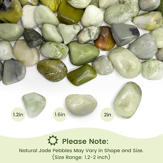 SIDONG 5 LB Jade Pebbles, 1.2-2Inch Natural Decorative Polished Jade Stones - Image 3