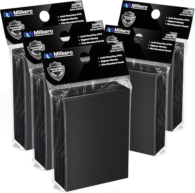 500 Counts Black Card Sleeves, Matte Card Sleeve Deck Card Protectors, Trading by Mlikero