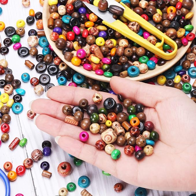 WILLBOND 1300 Pieces Wooden Beads - Image 7