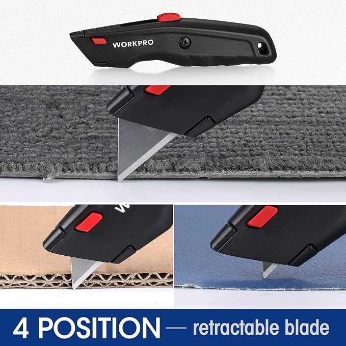WORKPRO Premium Utility Knife, Retractable All Metal Heavy Duty Box Cutter - Image 5
