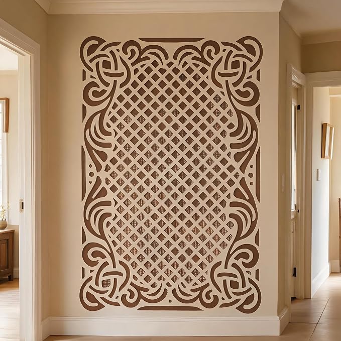 TIAMECH A4 Reusable Vintage Floral Frame Stencil - Image 5