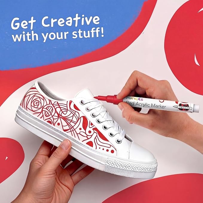 5 Acrylic Red Paint Pens - Image 5