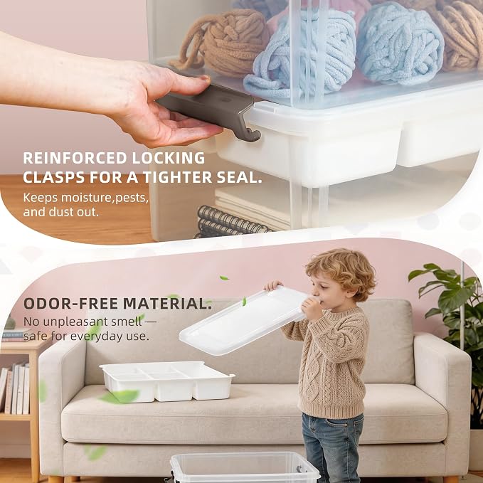 17 QT Clear Stackable Craft Storage - Image 5