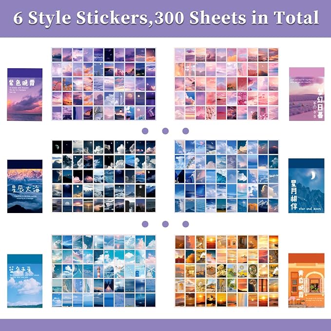 600 Pieces Washi Sticker Set, 12 Set Scrapbooking Diary Planner Album Diary - Image 3