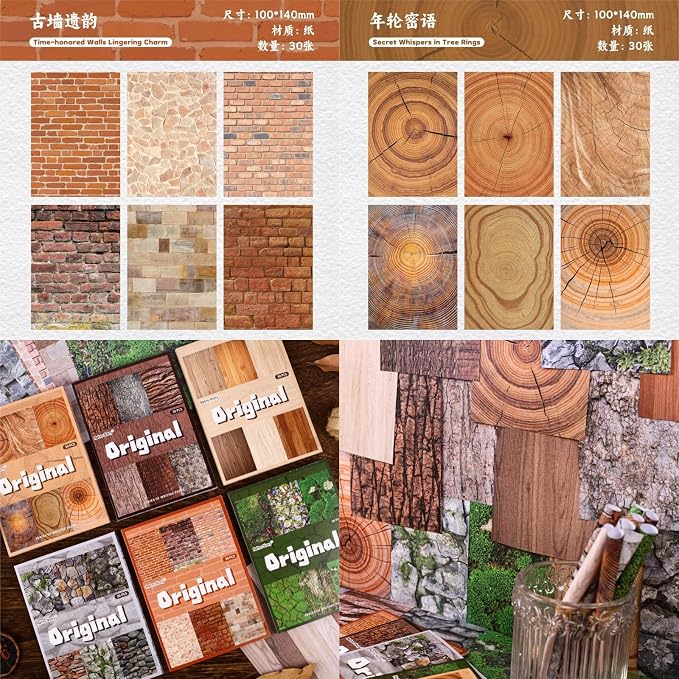 180 Sheets Aesthetic Scrapbook Paper Kit, 4x5.5 Vintage Nature Ephemera - Image 3