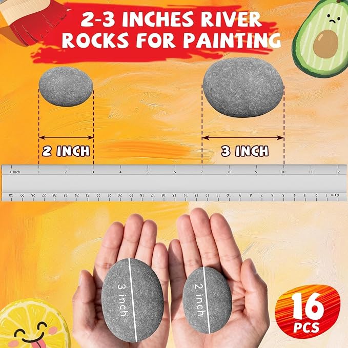 ReePlan 16PCS Rocks for Painting, 2-3 Inches Natural Smooth River Rocks for - Image 2