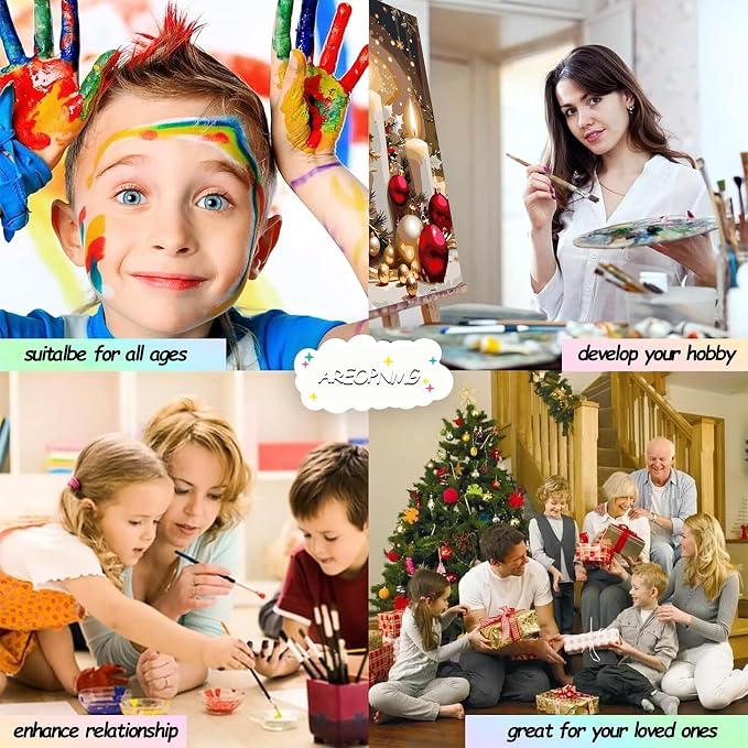 AREOPNMG Christmas Candles Paint by Numbers Kit - Image 7