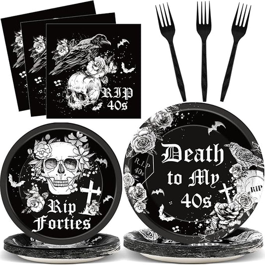 Qyeahkj 100 Pcs 50th Birthday Plates and Napkins Party Supplies Death To My by Qyeahkj