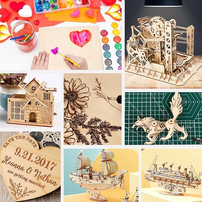 30 Pack Basswood Sheets for Crafts, Wood Burning, Architectural Models - Image 7