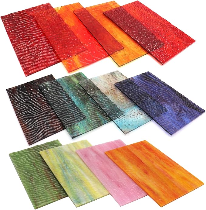 LITMIND 12 Sheets Stained Glass Sheets Variety Pack, 4 x 6 inch Cathedral Glass - Image 6