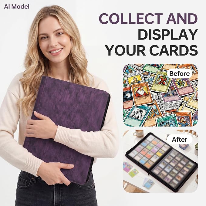 Card Binder 16 Pocket, Premium 1024 Double Sided Pocket Collection Binder - Image 7