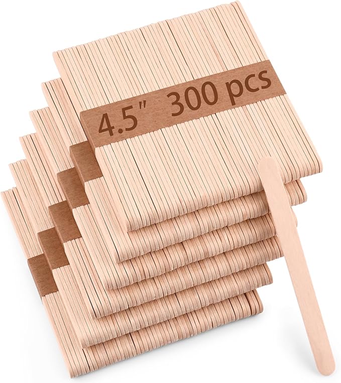 Sakolla 300 Pcs 4.5″ Length Popsicle Wooden Sticks | Food Grade Natural Birch by Sakolla