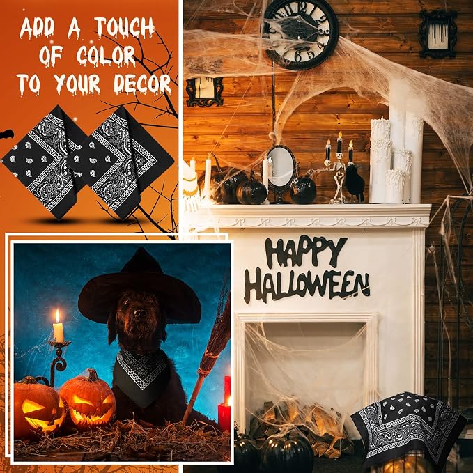 100 Pack Bandanas Unisex Paisley Bandanas Bulk Multi Purpose Cowboy Head Wrap - Image 2