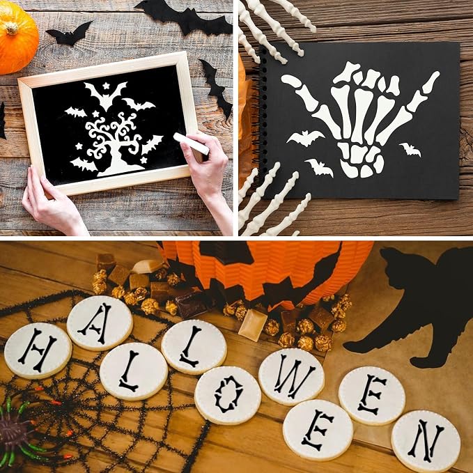 80 Pcs 3 x 3 Inch Halloween Stencils - Image 4