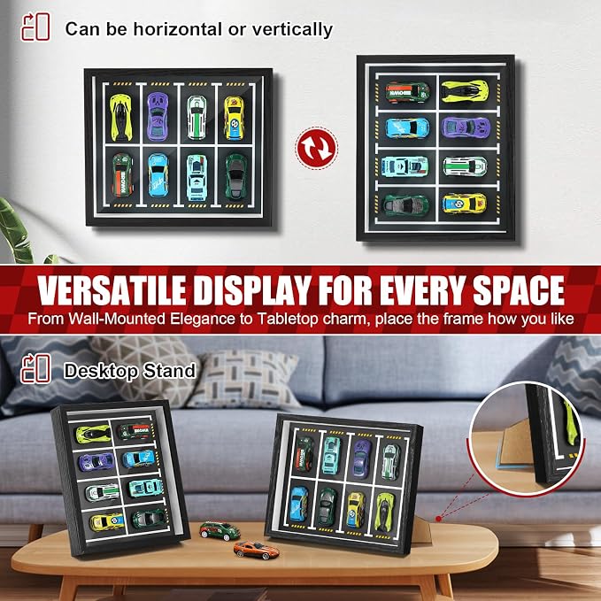 JupDec Magnetic 1:64 Diecast Display Frame, Dustproof Wall Mount or Tabletop - Image 4