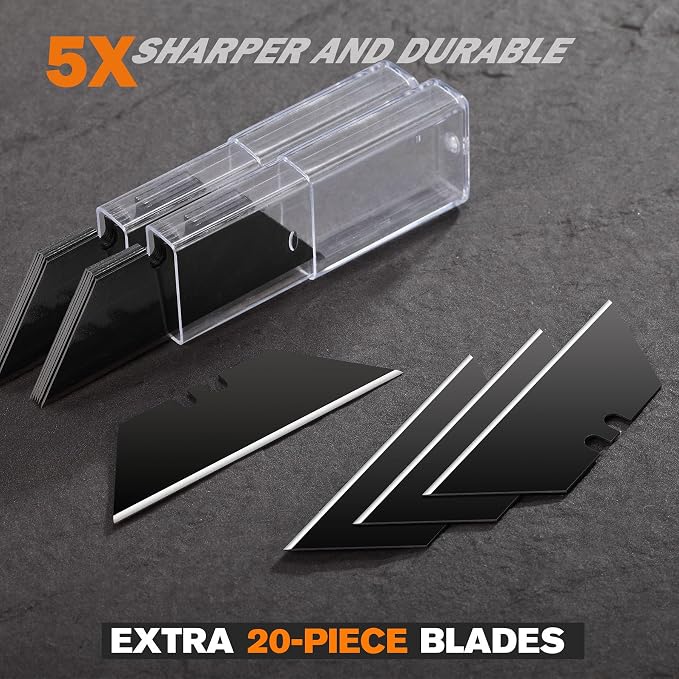 REXBETI 6 Pack Retractable Folding Utility Knife, SK5 Heavy Duty Box Cutter - Image 7