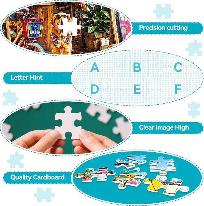 500 Piece Jigsaw Puzzle for Adults – Tropical Beach Shack Scene - Image 4