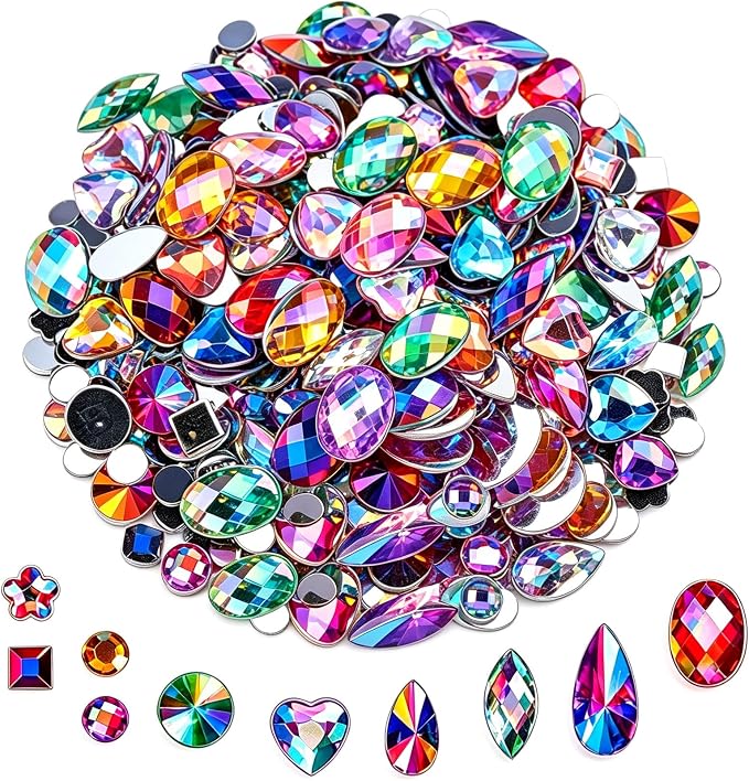 1000 Pcs Crystal AB Colorful Jewels Gems by KDCQAH