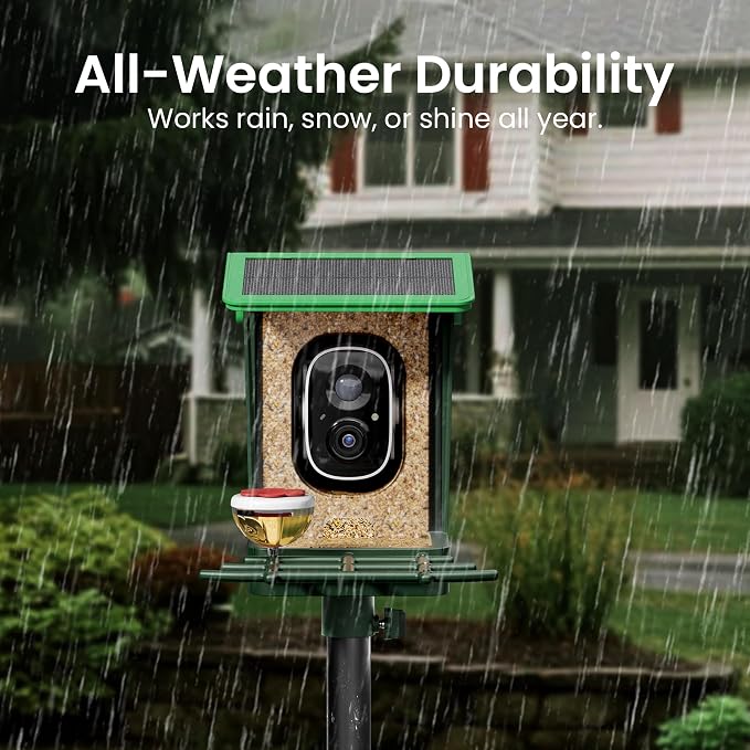 Bird Feeder with Camera Solar Powered 2K HD Video, 000+ Species AI Recognition - Image 8