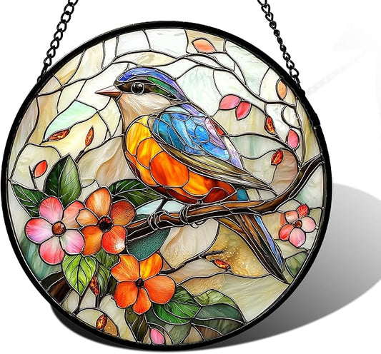 DASTOLL Stained Glass Window Hanging, and Mom 11.8x11.8 in by DASTOLL