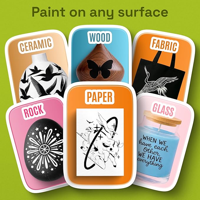ARTISTRO 5 Black Acrylic Paint Markers - Image 3