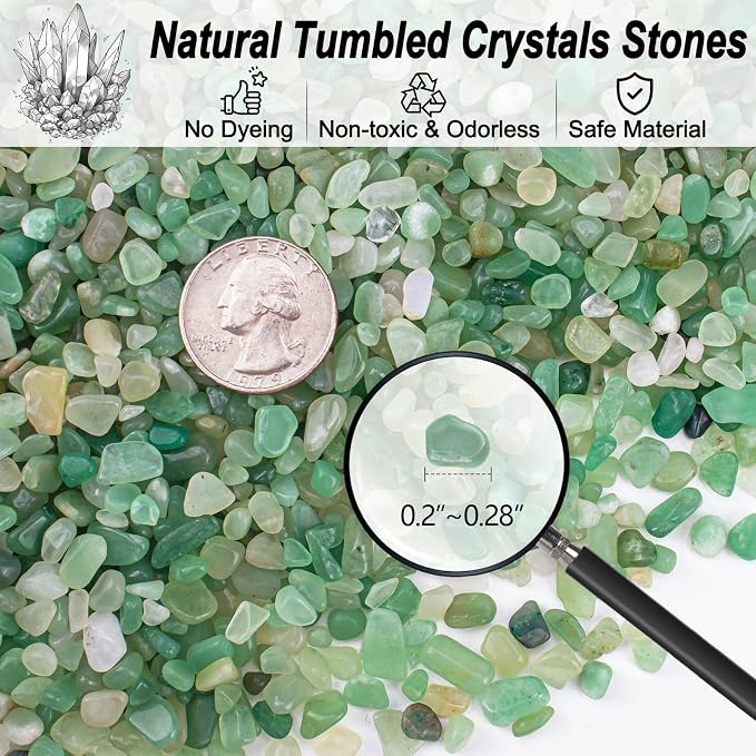 Crystal Chips Bulk Green Aventurine Crushed Quartz Stones Pebbles, 5-7mm - Image 2