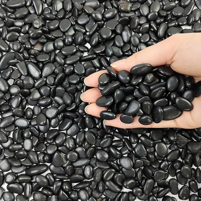 FANTIAN 5 lbs Pebbles for Indoor Plants. 3/8 inch Small Black Stones, - Image 9