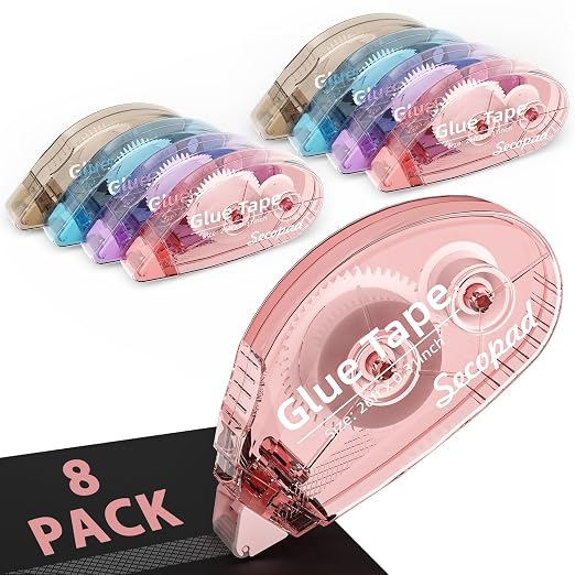 Secopad 8 Pack Scrapbook Tape, Double Sided Tape by Secopad