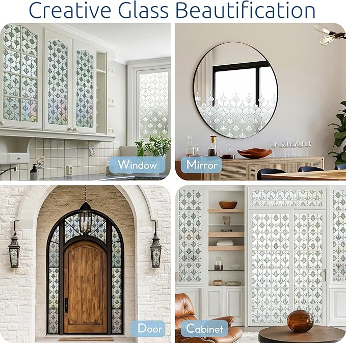 rabbitgoo Privacy Window Film Frosted Glass, 35.4" x 157.4" | Sun Blocking Non - Image 6