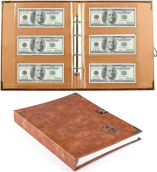 Ettonsun 120 Pockets Currency Paper Money Collection Book Album Dollar Bill by Ettonsun