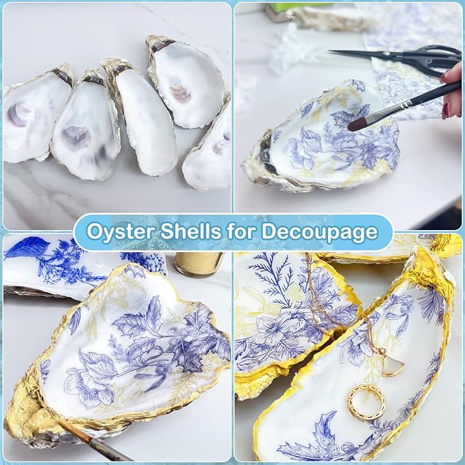 12 Pcs Natural Oyster Shells for Crafts, 5-6 inch Extra Large Seashells for - Image 2