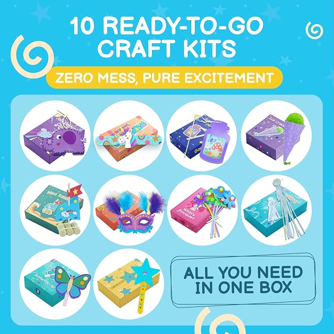 QuTZ Crafts for Kids Ages 4-8, 10-in-1 Toddler Craft Box, Build Projects that - Image 2