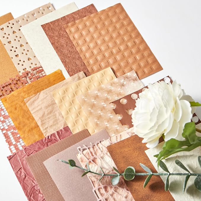 208 Sheets A7 Scrapbook Paper Kit, 12 Colors Mixed Textured Paper and Mesh - Image 7