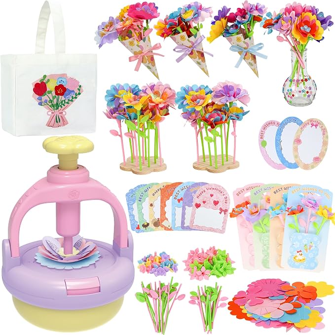DIY Flowers Craft Kit for Girls, Flower Bouquet Maker Machine by PRE-WORLD