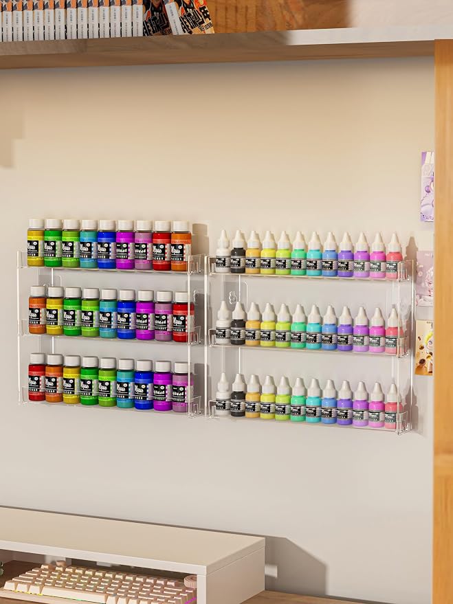 3 Tier Display Rack, Acrylic Craft Paint Storage Organizer, Miniature Holder - Image 7