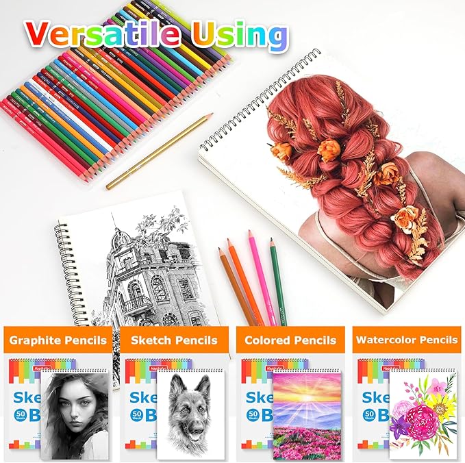 9" x 12" Sketch Book, Acid Free Artist Drawing Book Paper, Art Supplies - Image 3