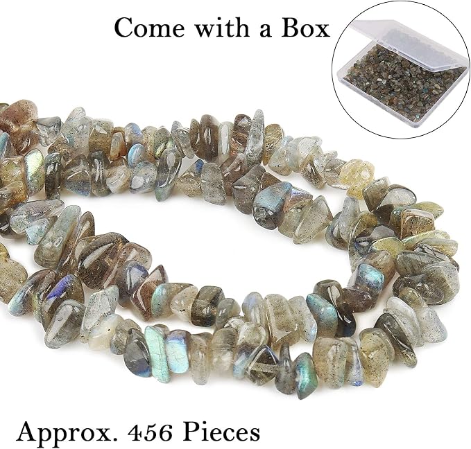 456 PCs Natural Chip Stone Beads, 5-8mm Irregular Multicolor Gemstones Loose - Image 4