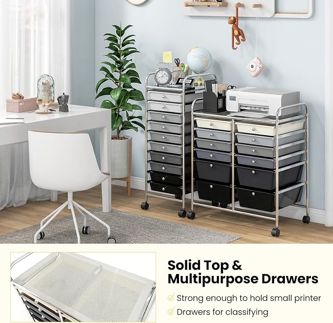 BECOMFORT 12-Drawer Rolling Cart - Image 7