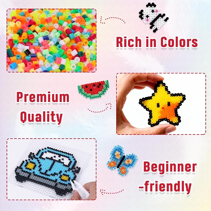 Fuse Beads Kit 24 Colors Melting Beads 21000 Pcs 5mm Beads - Image 6