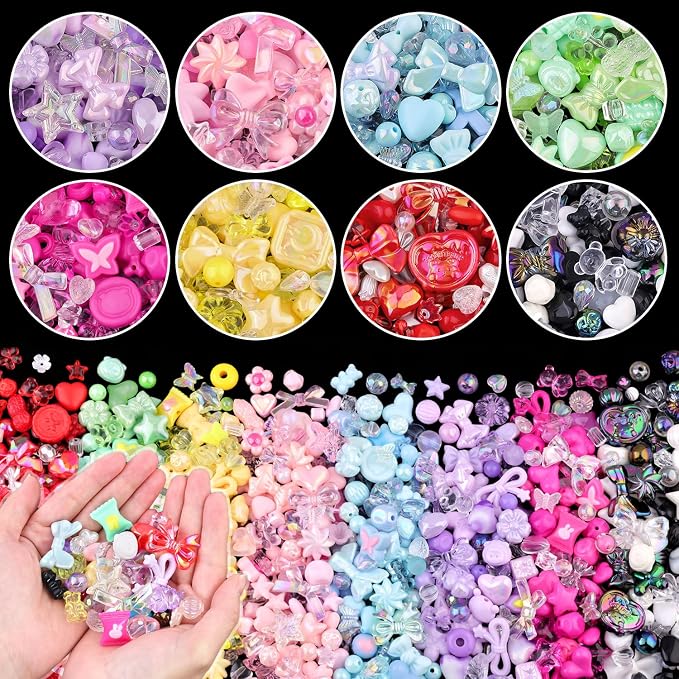 500-550PCS TINKRSTUFF Assorted 8 Colors Mixed Acrylic Beads by TINKRSTUFF