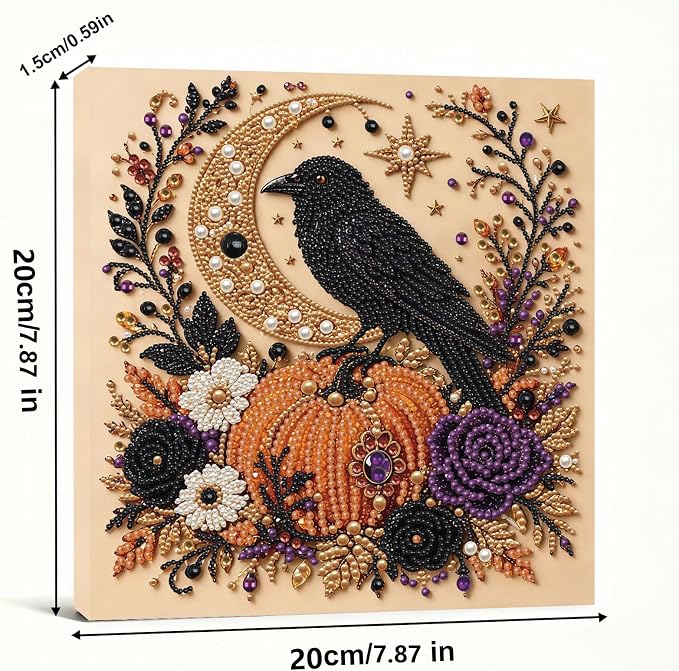 POETRYDRAW Halloween Decor Raven Moon Pearl Art Kit - Image 5