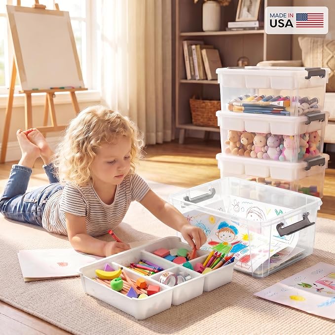 Citylife 17QT Clear Craft Organizers and Storage Box - Image 8