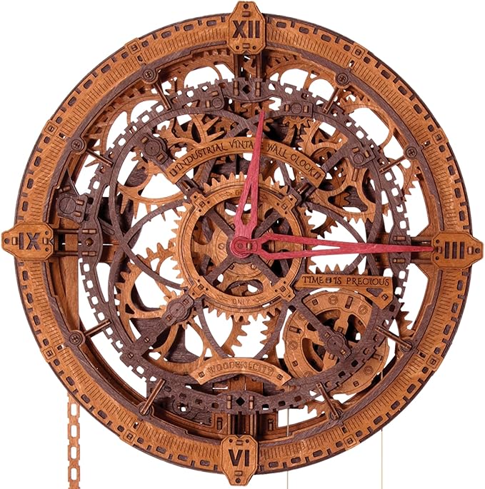WOODEN.CITY Steampunk 3D Puzzle Clock – DIY Mechanical Wall Clock Kit - Image 2