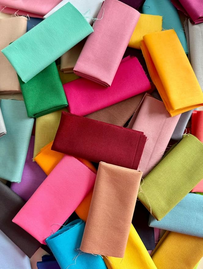Solid Color Cotton Fabric Bundle – 50 Pre-Cut Squares, 100% Cotton, 120 GSM - Image 8