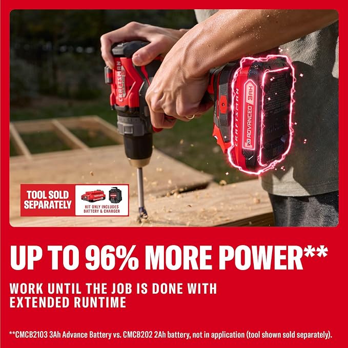 CRAFTSMAN V20 3 Ah Advanced Battery Starter Kit, Includes V20 Battery and - Image 5