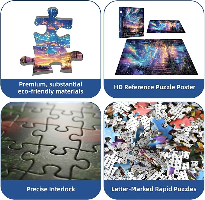 Starry Aurora Lake Puzzles for Adults 1000 Pieces, ImpossibleHard Challenging - Image 7